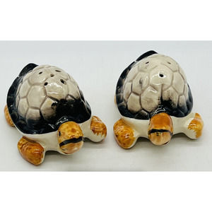 Vintage Turtle Salt Pepper Shakers Japan hand painted